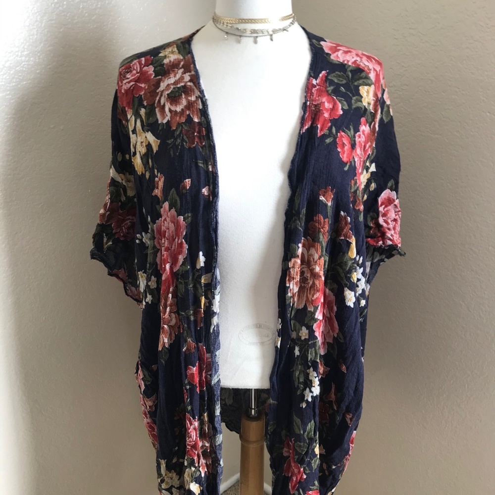 Xhiliration | Floral Kimono, XS/S